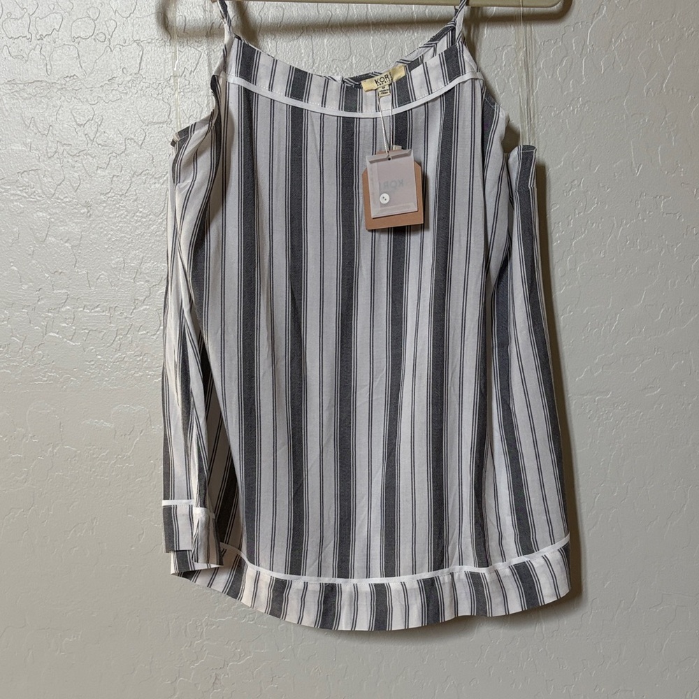 Kori Black and White Striped Top